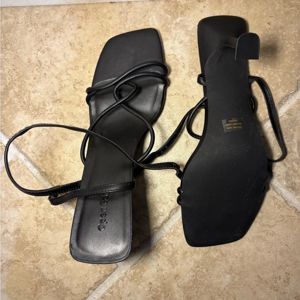 New Open Edit Women’s Strappy Square‎ Toe Rachel Sandals